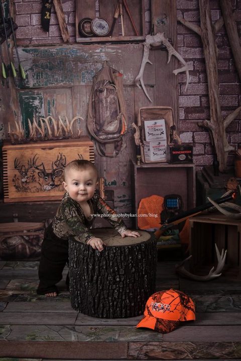 6 month portrait with hunting gear