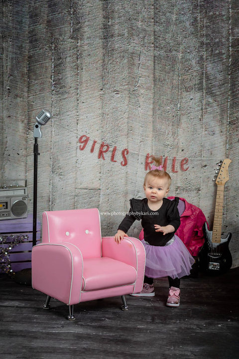 infant girl rock n roll portrait