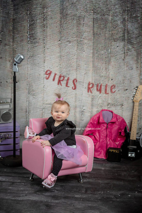 infant girl rock n roll portrait