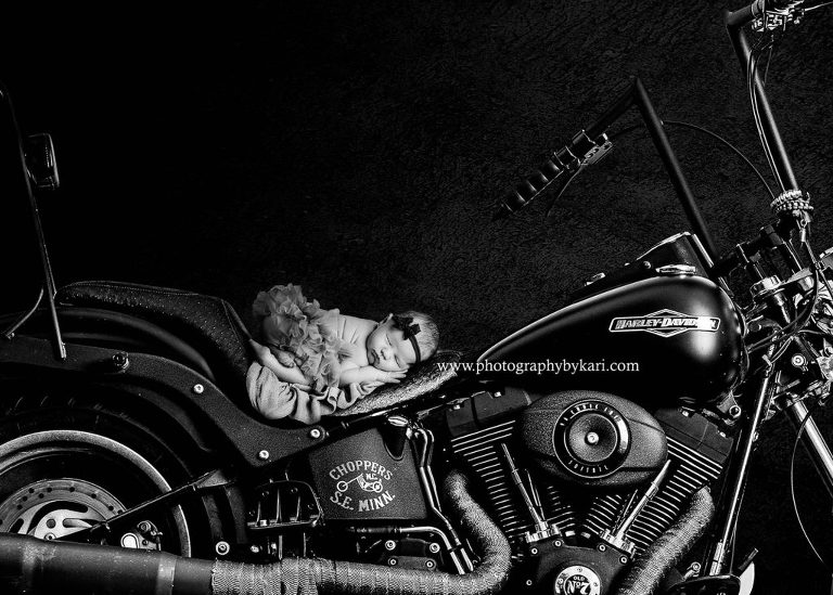 Southeast Minnesota Motorcycle Newborn Portrait