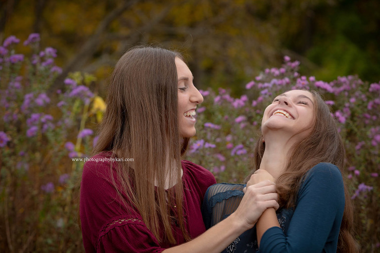 sisters lauging portrait