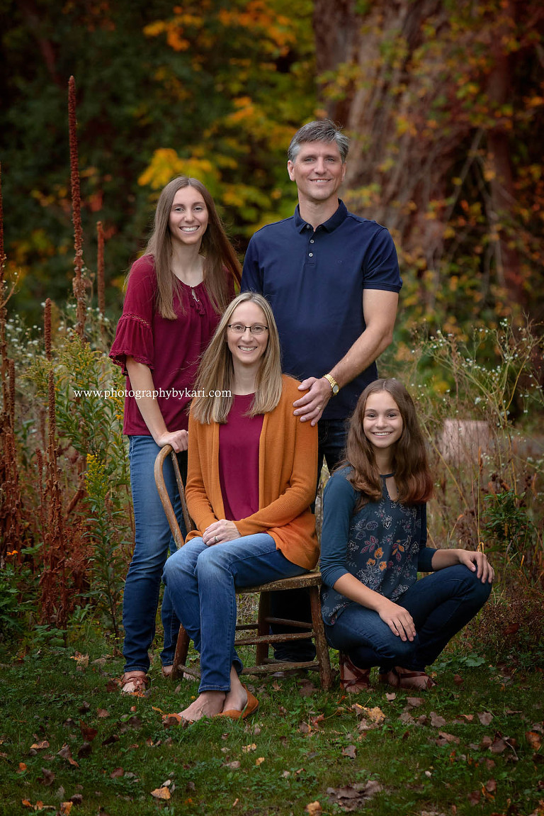 family of 4 fall portrait