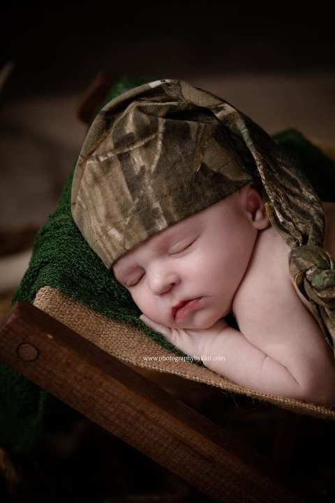 hunting newborn portrait