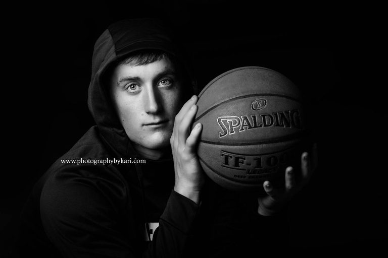 SE MN Senior with Basketball Portrait