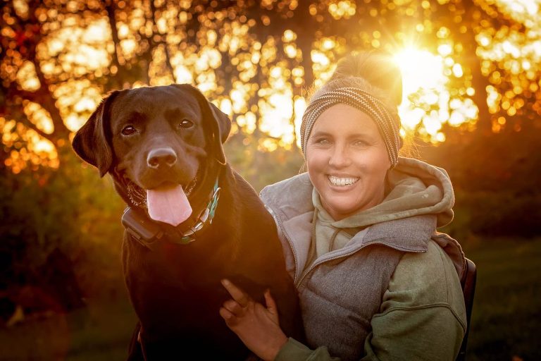 SE MN Black Labrador dog portrait with Kari McGill