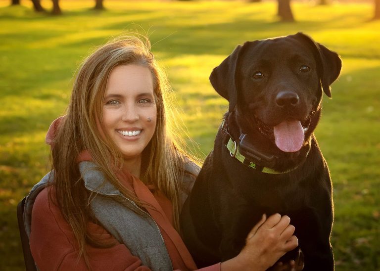 SE MN Black Labrador dog portrait with Kari McGill
