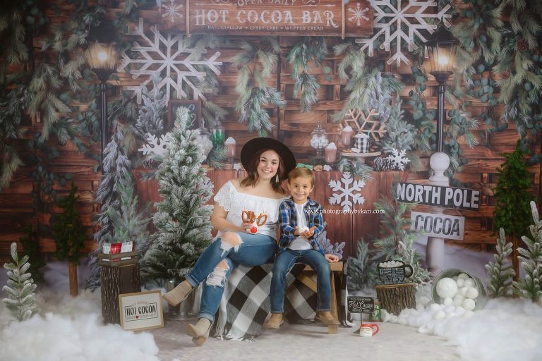 Christmas mini mn boy and mom hot cocoa