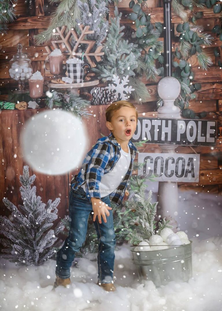 Christmas mini mn boy with snowball