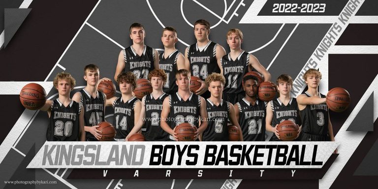 2022-23 Kingsland Boys Basketball sports banner taken by Photography by Kari