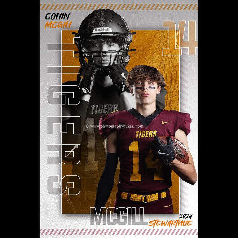 Collin McGill Stewartville football state championship banner