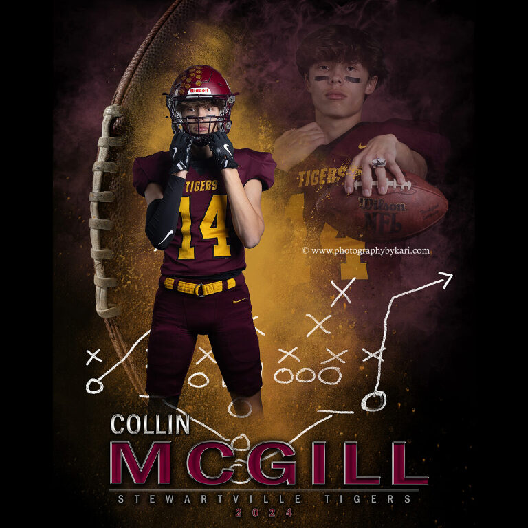 Collin McGill Stewartville football state championship banner
