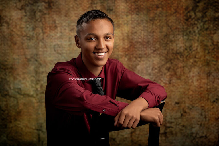 Kingsland High School senior boy formal studio portrait