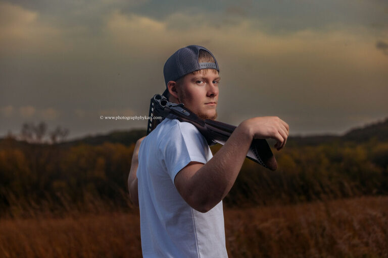 Trap shooting senior portraits in Southeast Minnesota