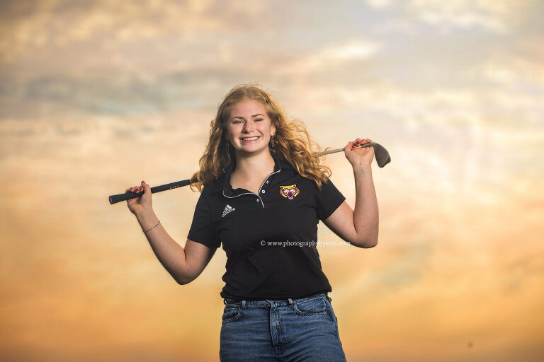 Stewartville High School senior golfer at Maple Valley Golf Course